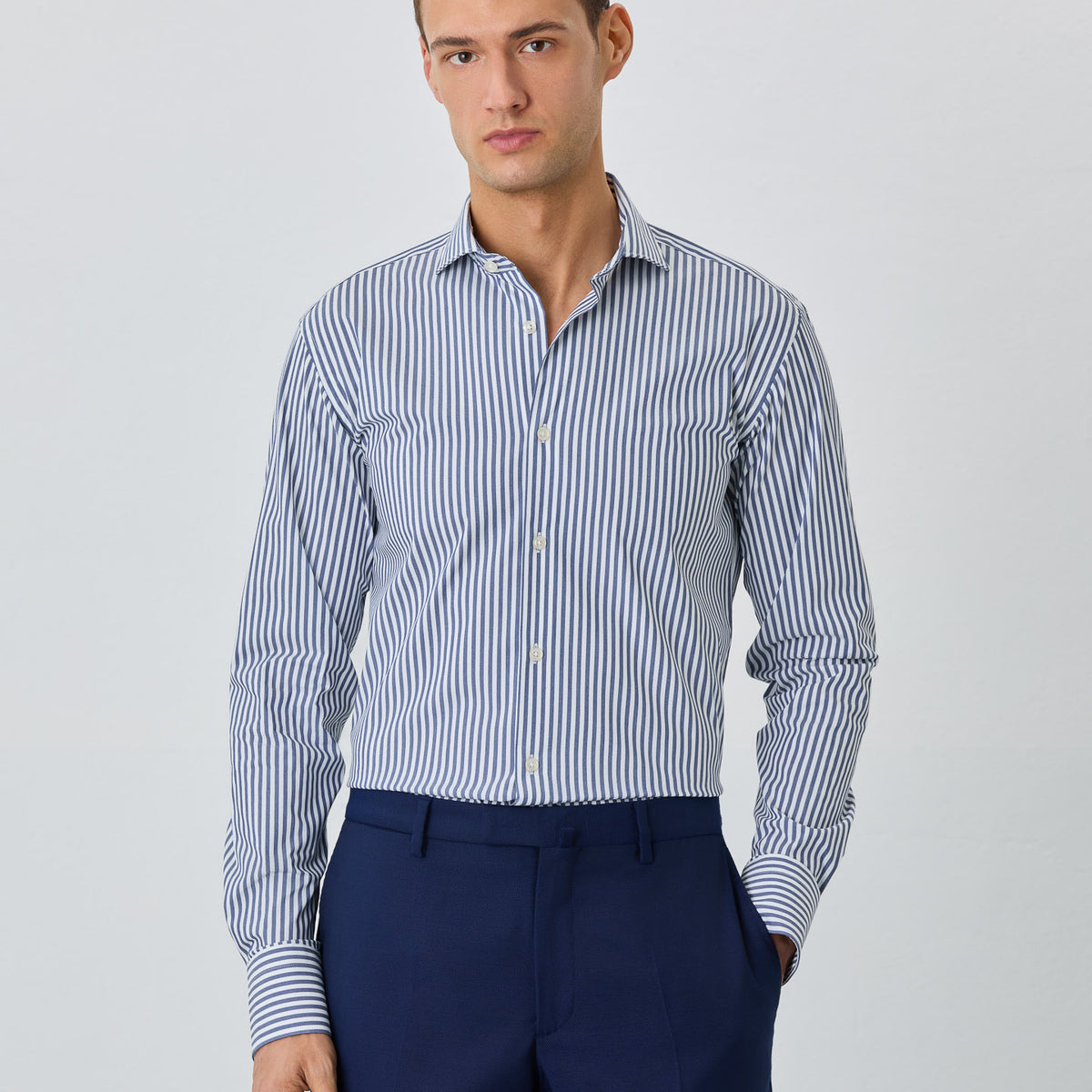 Stanley Adams Short Shirt Slim Point Collar Sapcher