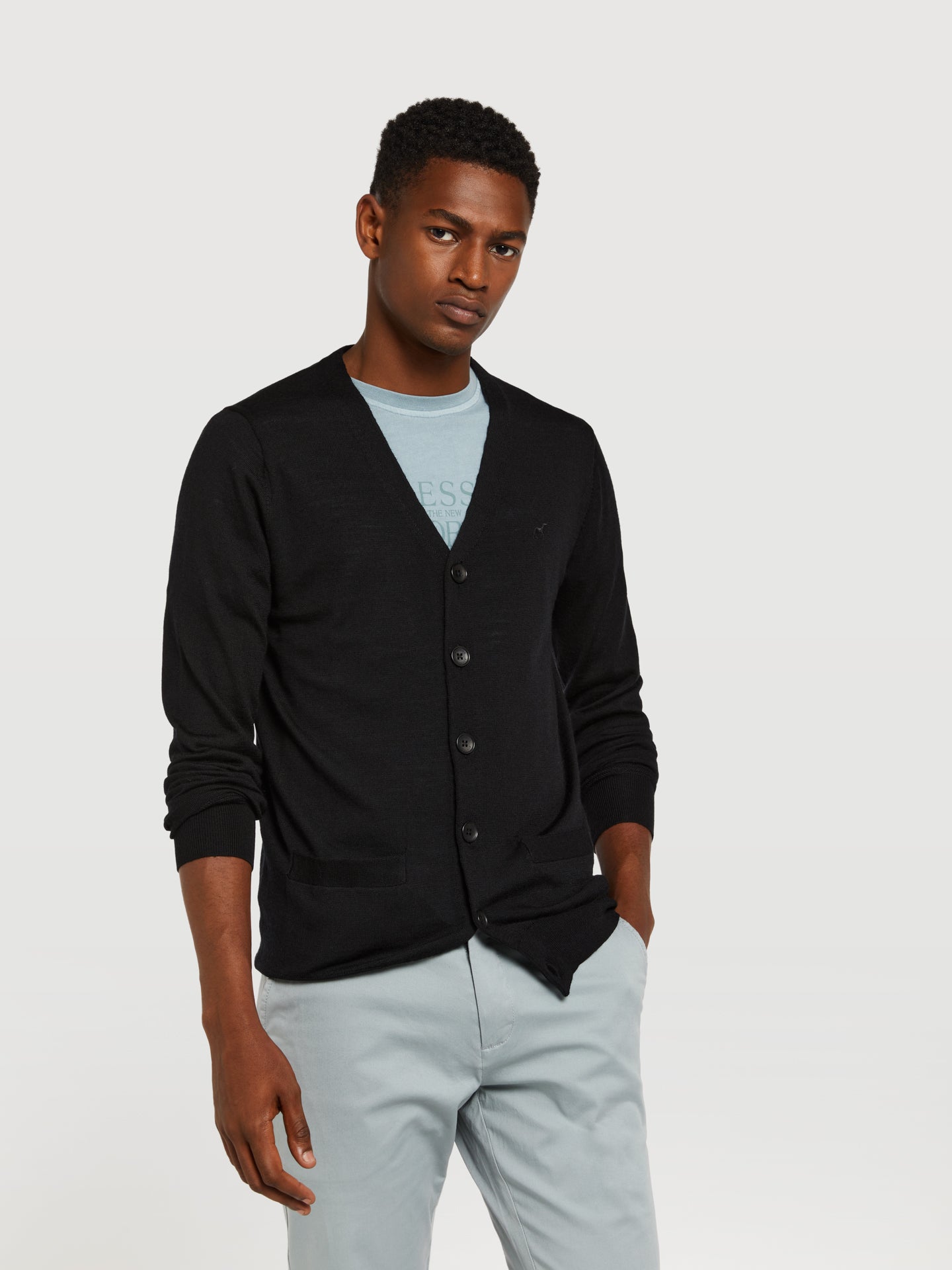 Extra fine merino wool cardigan best sale